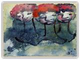 (ohne Titel) | Nr. 3174 | undatiert | Zyklus: K�pfe | Aquarell | 47 x 65 (Rahmen: o.PP)