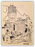 "Monaco" | Nr. 4808 | 07. Oktober 1969 | Filzstift | 21 x 14,7 (Rahmen: o.PP)