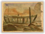 "Bootswerft" | Nr. 3955 | undatiert | Aquarell | 27,5 x 41 (Rahmen: o.PP)